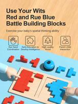 3D Tetris Puzzle Blocks 2 Player Battle Game Brain Teaser Wooden Toy for Kids Adults Family Party Competition Thinking Training