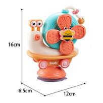 Snail Car Suction Cup Spinner Windmill Toys Sensory Fine Motor Infant Travel Toys Montessori For For Boys Girls Newborn Gift oranžinė