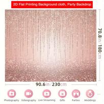 2D Pink Gold Sparkle Photography Background for Live Streaming 47.2x31.5inch/120*80cm
