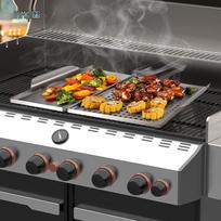 Stainless Steel Outdoor Square Grill Pan for Camping and BBQ – Dual Use Vegetable & Meat Pan