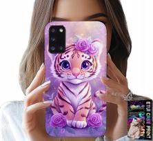 Samsung Galaxy A31 Tok - Aranyos Tigris Rózsaszín Háttérrel + Üveg