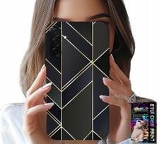 Etui Do Samsung Galaxy A56 5G - Złote Ramki, Eleganckie Wzory + Szkło