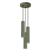 Lampa Wisząca Amber 3 Gu10 Zielony Oliwkowy Alu Lumilo 16.239.14