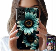 Etui Do Samsung Galaxy S21 Ultra - Niebieska Gerbera Stokrotka Kwiat +Folia