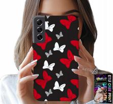 Etui Do Samsung Galaxy S21 - Kokardki Czerwono Białe Myszka, Wzory
