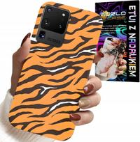 Etui Do Samsung Galaxy S20 Ultra - Plecki W Tygrysie Paski Pokrowiec +Folia