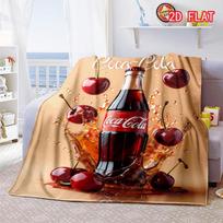 Coca-Cola Rainbow Polar Bear Blanket, Flannel Throw Blanket for Bedroom 80cm x 120cm