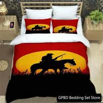 3D Print Game Red Dead Redemption Series Bedding Set Double Twin King Duvet Cover Comforter Pillowcase Boys Girls Adults Bedroom 135x200cm