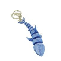 PLA 3D Printed Whale Keychain Multi-jointed Movable 3D Printed Animals Figurine Model Ornaments Realistic Shark Key Ring