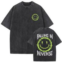 Hot Sale Rock Band Falling in Reverse Washed Vintage Tshirt Unisex Women Casual Cotton Retro Tshirt Unisex Gothic Oversized T Shirts M
