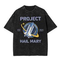 Project Hail Mary  Washed T Shirt Unisex Women YK Fun Casual TShirts Beach Crew Neck Harajuku Tees Printed Plus Size Tops M