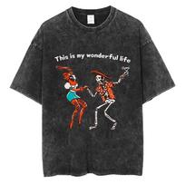 Retro Distressed American Street TShirt Loose Oversized Washed Tee for Unisex Women Vintage Tee Casual Top Unisex Tops S
