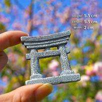 Torii Gate Japanese Decor Miniature Bonsai Zen Craft Garden Torii Shrine Shinto Landscape Sandstone Micro Decor Ornaments