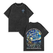 Harajuku Style Flower Graphic Print TShirt Unisex Women Retro Washed Streetwear Fashion Cotton Casual Oversized Top Summer New Tee S