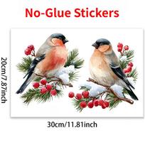 1Set Christmas Love Bean Bird Window Glass Sticker Static Cling for Bedroom Living Room Home Shop Festival Funny Decors