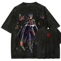 Japan Anime Code Geass Graphic Print Tshirt Vintage Washed Cotton Oneck Tee Women Unisex Harajuku New Fashion Oversize Casual Top M
