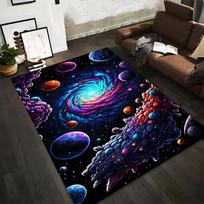 Galaxy Nebula Cosmic Design Carpet with Vibrant Planets and Stars Suitable for use as an anti-slip for living room bedroom sofas 40x60cm( 15x23in )
