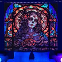 Tapestry dixutzi dark night skull wall 75x100 juoda
