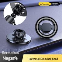 Ice Armor MagSafe Magnetic Phone Holder - Universal 17mm Ball Head for Car & Desktop.