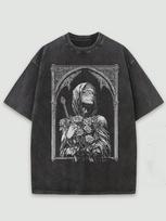 Short Sleeved Round Neck Yk Tshirt Men Clothing New in Top  Tees Mens TShirt Camisetas Gothic Architecture Print Washed L