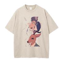 Hot Anime BEASTARS Legoshi Rouis Clothing Men Women Casual Tshirts Washed Cotton Tee Retro Oversized Tshirt Harajuku T Shirt S