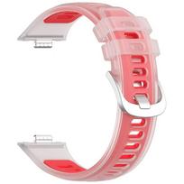 Jelly Transparent Silicone Strap for Huawei Watch Fit 5 Pro Fit5 Fit4 Pro Fit4 Fit3 Clear Sports Wristband skaidri raudona spalva