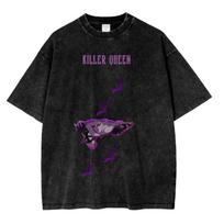 JoJos Bizarre Adventure Kira Yoshikage Graphic Tshirt Men Clothing Short Sleeve Cotton Tshirts Washed Tee Harajuku T Shirt S