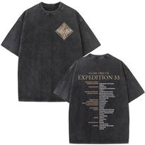 Game Clair Obscur Expedition  Washed T Shirts Men Women Fashion Clothing Vintage Oversized Short Sleeve Tshirts Streetwear S