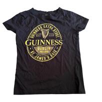 Guinness Extra Stout T-T-Shirt Womens Medium Black Gold Graphic Tee XL