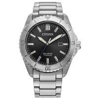 CITIZEN Super Titanium Series 100 Meters Waterproof Solar Quartz Super Titanium Strap 41mm Men's Watch Black Dial AW1840-50E juoda