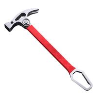 Sheep Horn Connected Multifunctional Hammer V-shaped Nail-pulling Universal Wrench  Hand Tools raudona