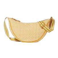 Canvas Nylon Crossbody Bag Versatile Dumpling Bag Casual Plaid Shoulder Bag  Outdoor geltona