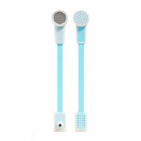 Flexible Body Massager Long Handle Beating Massage Bat Meridian Slap Board Body Hammer  Relaxing mėlyna