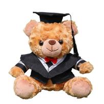 Graduation Teddy Bear Plush Toy Wearing Academic Gown and Cap Soft Stuffed Animal Graduation Gift for Celebration and Commemoration One Size