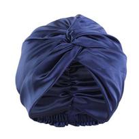 Women Nightcap Soft Comfortable Faux Silk Bonnet Gentle Night Sleeping Bonnet Hair Protection Supply tamsiai mėlyna spalva