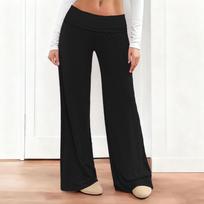 Women’s High Waist Wide Leg Yoga Pants Stretchy Fold Over Waistband Flared Lounge Trousers for Daily Wear Workout M juoda