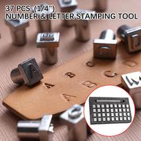 Odiniai įspaudų įrankiai, raidžių, štampavimo rinkinys, 37 vnt. antspaudų, perforatorių rinkinys, 3,5 mm / 6,5 mm, metaliniai, abėcėlės, skaičių, odos gaminiai 3.5mm