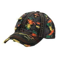 Reguliuojama suplyšusi džinsinė beisbolo kepurė Apsauga nuo saulės Apsauga nuo saulės Unisex Retro Su snapeliu Universali Hip-hopo Susidėvėjusi Spalvota Casquette kepuraitė juoda