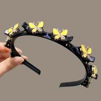 Twinkle Elegant Hair Bands with Clips Shiny French Style Women Butterfly Hair Hoop Hair Weaving Tool Headwear Hairband Daily