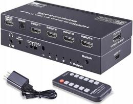 Switch Hdmi 2.0 4X1 Rozdzielacz Ekstraktor Spdif Toslink Audio Atmos 7.1