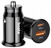 Boste Szybka Mocna Ładowarka Samochodowa Usb-A Usb-C 45W Uniwersalna Qc Pd