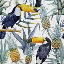 Outdoor Dekostoffe Oxford - Motiv Tukane In Ananas I Dx092