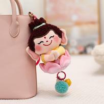Moon Lord Wealth God Keychain Yuchi Gong Plush God of Longevity Pendant  Key Decor Yellow Cloth