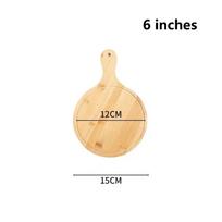 1Pcs Stone Cutting Bamboo Pizza Tray Platter Cake Bakeware Wooden Pizza Board Round with Handle 6/7/8/9/10 Inch Baking Tray