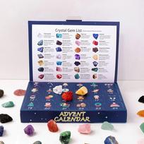 24pcs/Set Colorful Christmas Advent Calendar Blind Box Durable Unique Christmas Countdown Gemstone Crystal Gem Advent Calendar L