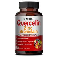 Quercetin Dietary Supplement, With Bromelain, Zinc, Black Pepper, 120 Capsules Per Bottle 120 Capsules