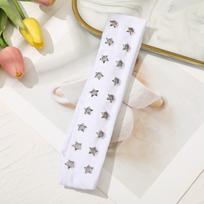 New Metal Rock Hollow Eyelet Elastic Headband Fabric Air Eye Studded Headbands Star High Elastic Casual Sports Headbands Punk balta