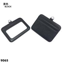 Custom Name Genuine Leather ID Card Holder With Lanyard Business Office Work Bus Card Holders Identity Badge With Neck Strap juoda