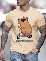Just Be Cool Capybara Graphic T Shirt Men Women New 3D Printed Trendy Cute Capybara Short Sleeves Tops Fashion Y2k Kids T-Shirts S įvairiaspalvis