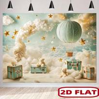 2D mėtų žalumo karšto oro baliono fonas meškiuko fotografavimo fonas 47.2x31.5inch/120*80cm